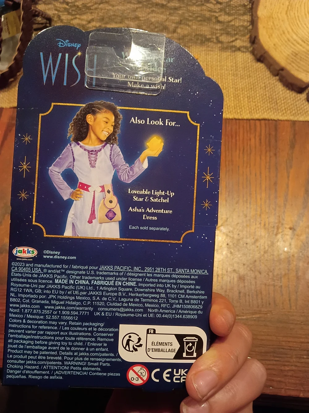 Disney WISH Purple Dress & Yellow Star Light-Up Toy Packaging